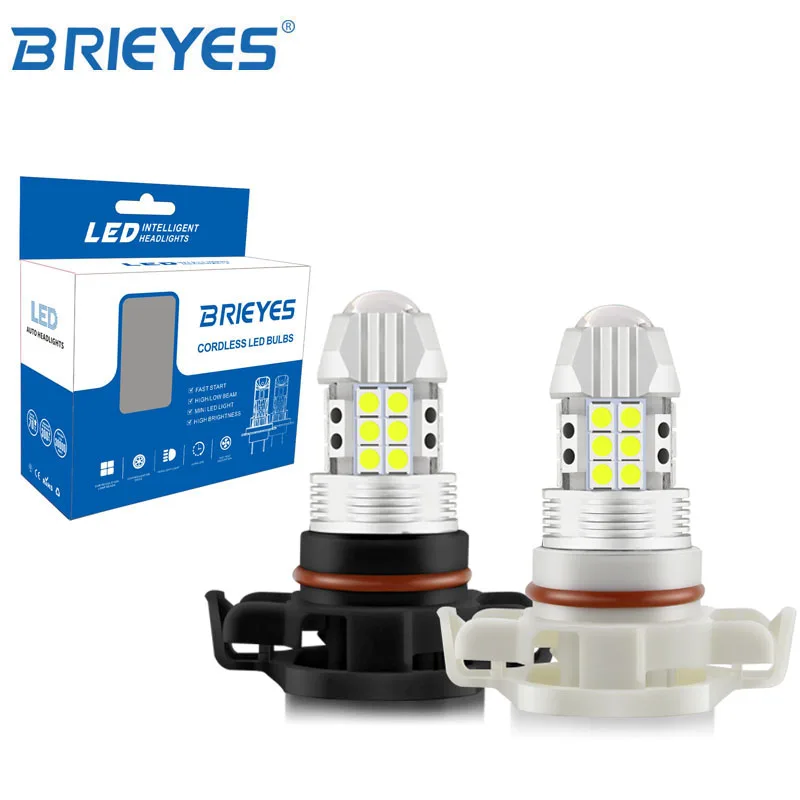 2-Pack Plug and Play Car LED Daytime Running Light LED Fog Lamp 5202 5201 PS19W 12085, PSX24W 12276, 12V 7.8W Xenon White Light