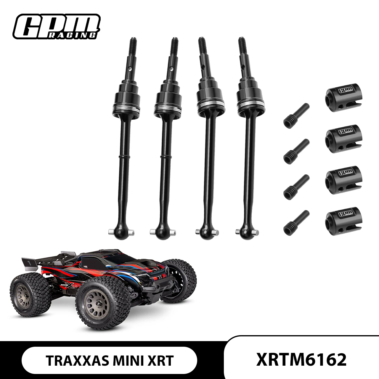 

GPM 4140 Carbon Steel Front & Rear Driveshafts & Drive Cups TRAXXAS Mini XRT