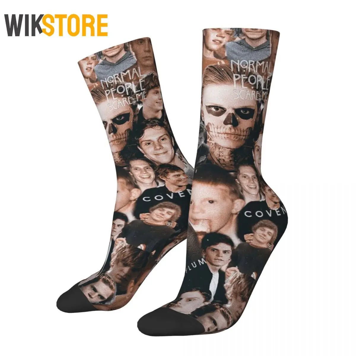 

Funny Happy Harajuku Women Men Evan Peters Socks Sweat Absorbing Soccer Socks Breathable Crazy Sock