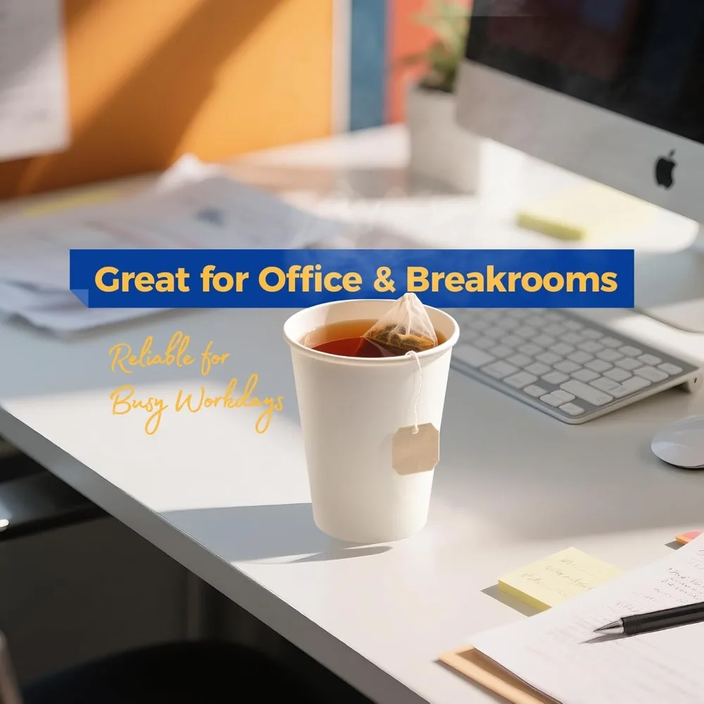 Одноразовые бумажные кофейные чашки, упаковка 1000 шт., утолщенные чашки премиум-класса для горячих или холодных напитков, прочные бумажные стаканчики на 12 унций на каждый день