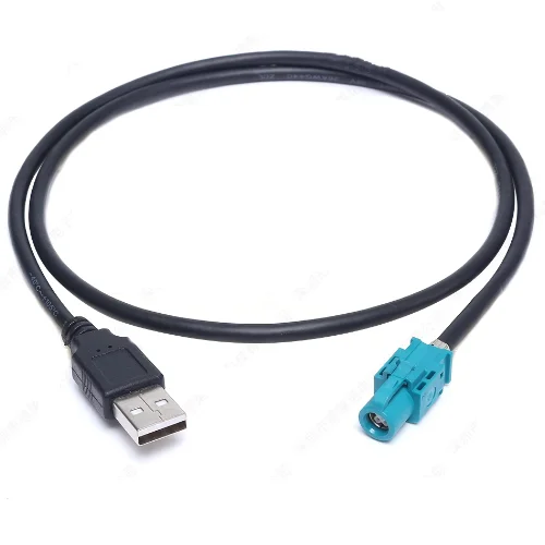 Water-blue HSD 4P Female To USB2.0A Male Automobile High-speed Video Transmission Wire Harness