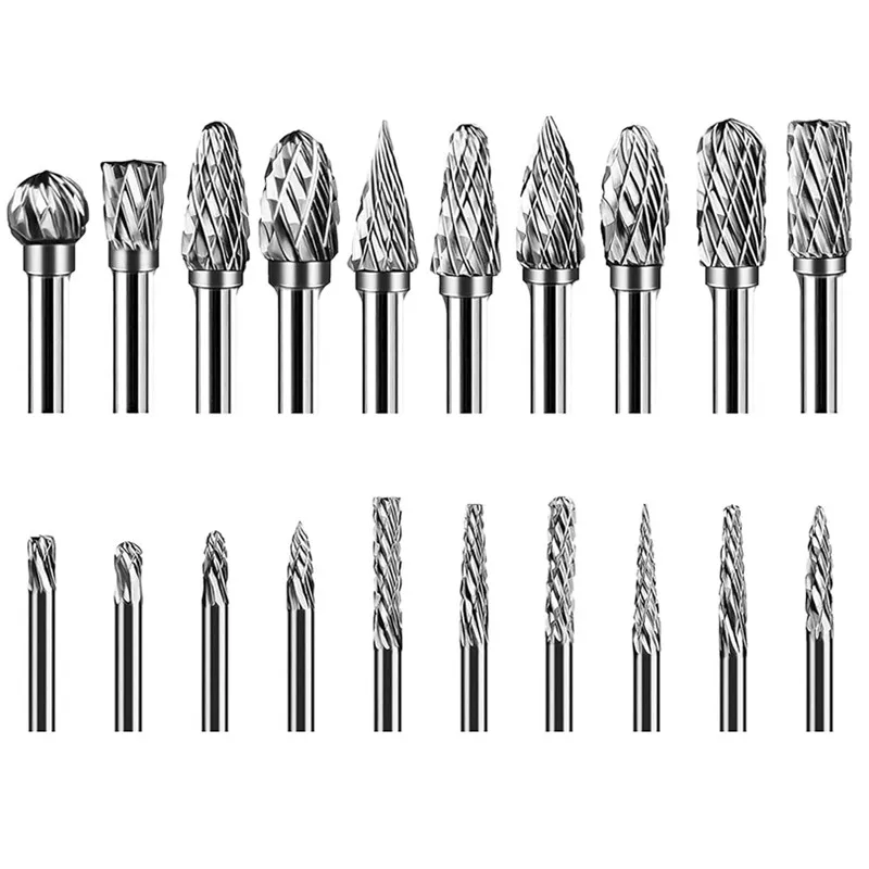 Carbide Burr Set for Dremel Rotary Tool Rasp Bits Wood Carving Accessories Attachments Cutting Burrs Grinding Engraving Porting