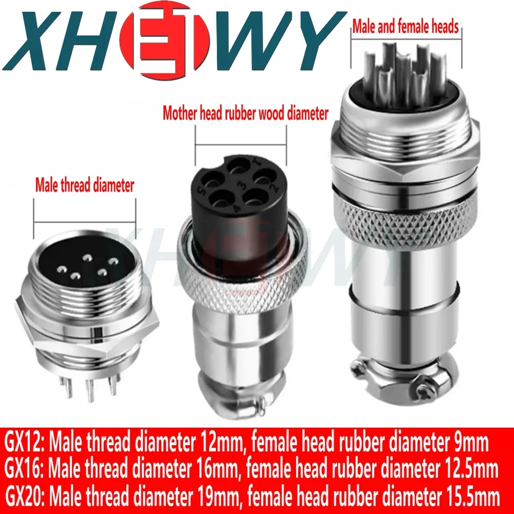 GX12 GX16 GX20 2 3 4 5 6 7 8 9 10 12 14 15 pin male and female wire and cable aviation circular connector plugs and sockets