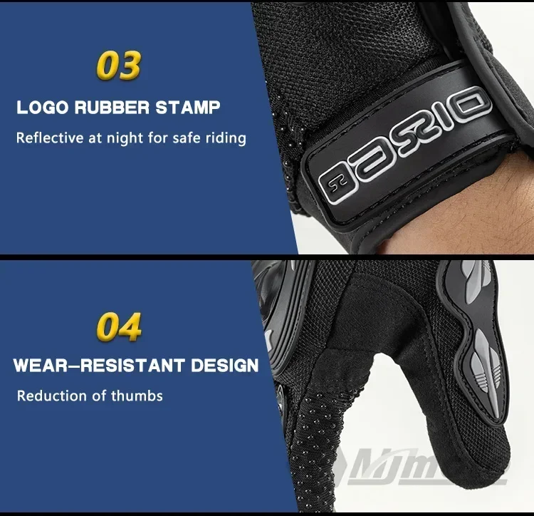 Touchscreen-Motorradhandschuhe, atmungsaktives Mesh, Sommer-Motocross-Rennhandschuhe für Männer und Frauen – belüftet und leicht – Detail 10