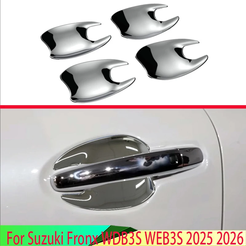 

For Suzuki Fronx WDB3S WEB3S 2025 2026 ABS Chrome Door Handle Bowl Cover Cup Cavity Trim Insert Catch Molding Garnish