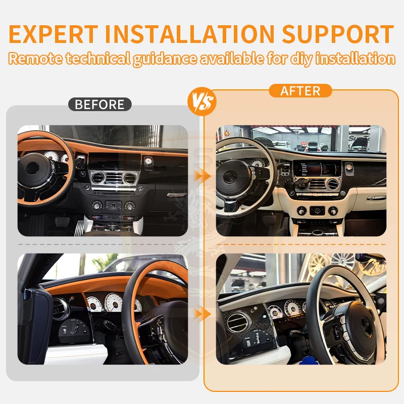 Auto Parts Dry Carbon Fiber BB Style Car Interior Trim Kit for Rolls Royce Wraith Dashboard Door Handle Decoration Trims