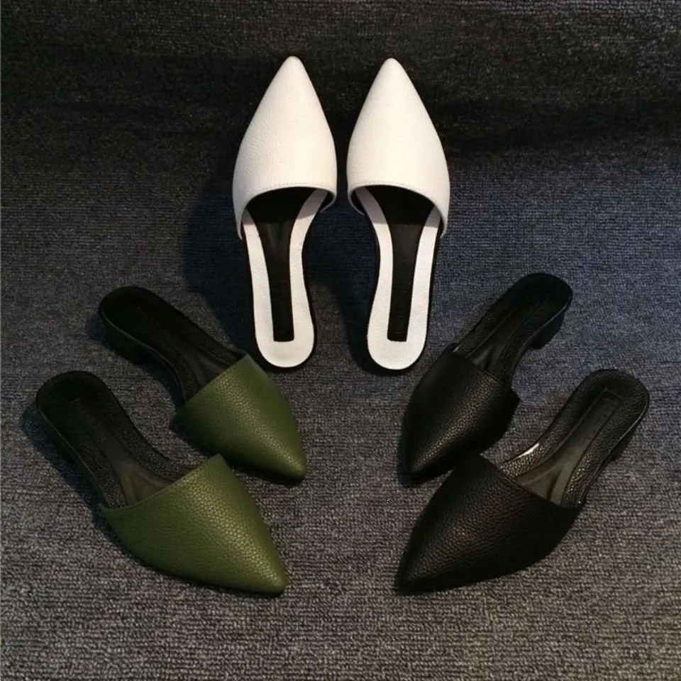 2026 Women's Autumn/Winter New French Half Slippers, Baotou Half Drags, External Sandals, Women's Super Soft Shoes