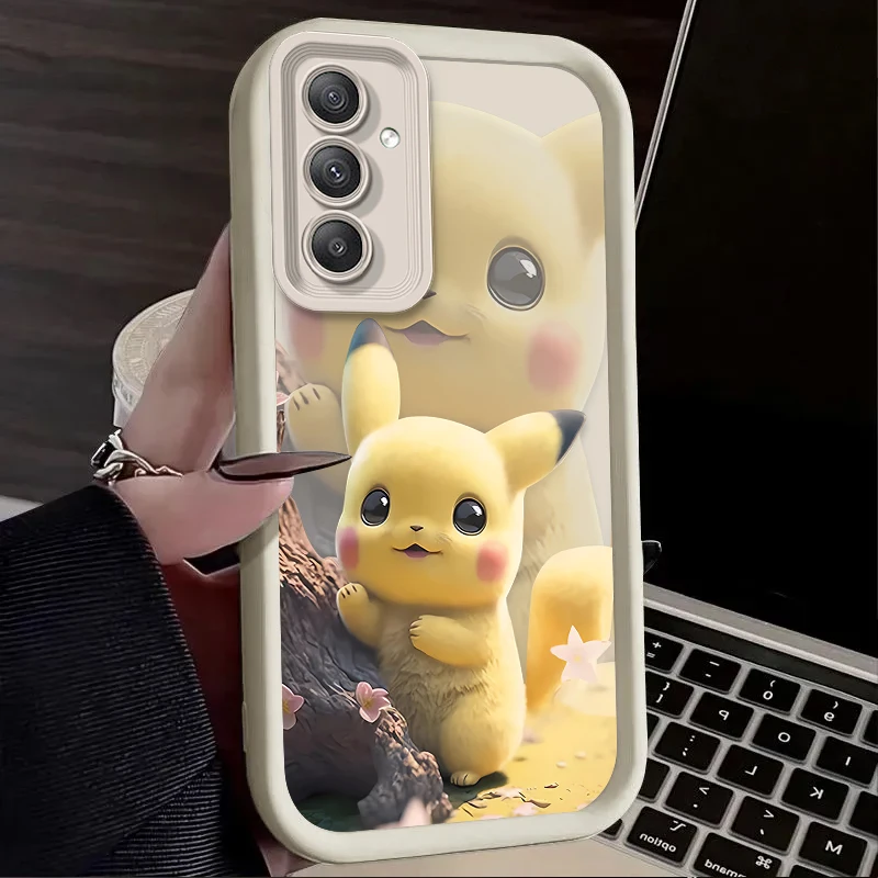 Pokemon Pikachu Phone Case for Samsung Galaxy S24 S23 S22 S21 Ultra Plus FE A54 A34 A14 A73 A53 A33 5G Soft Silicone Back Cover