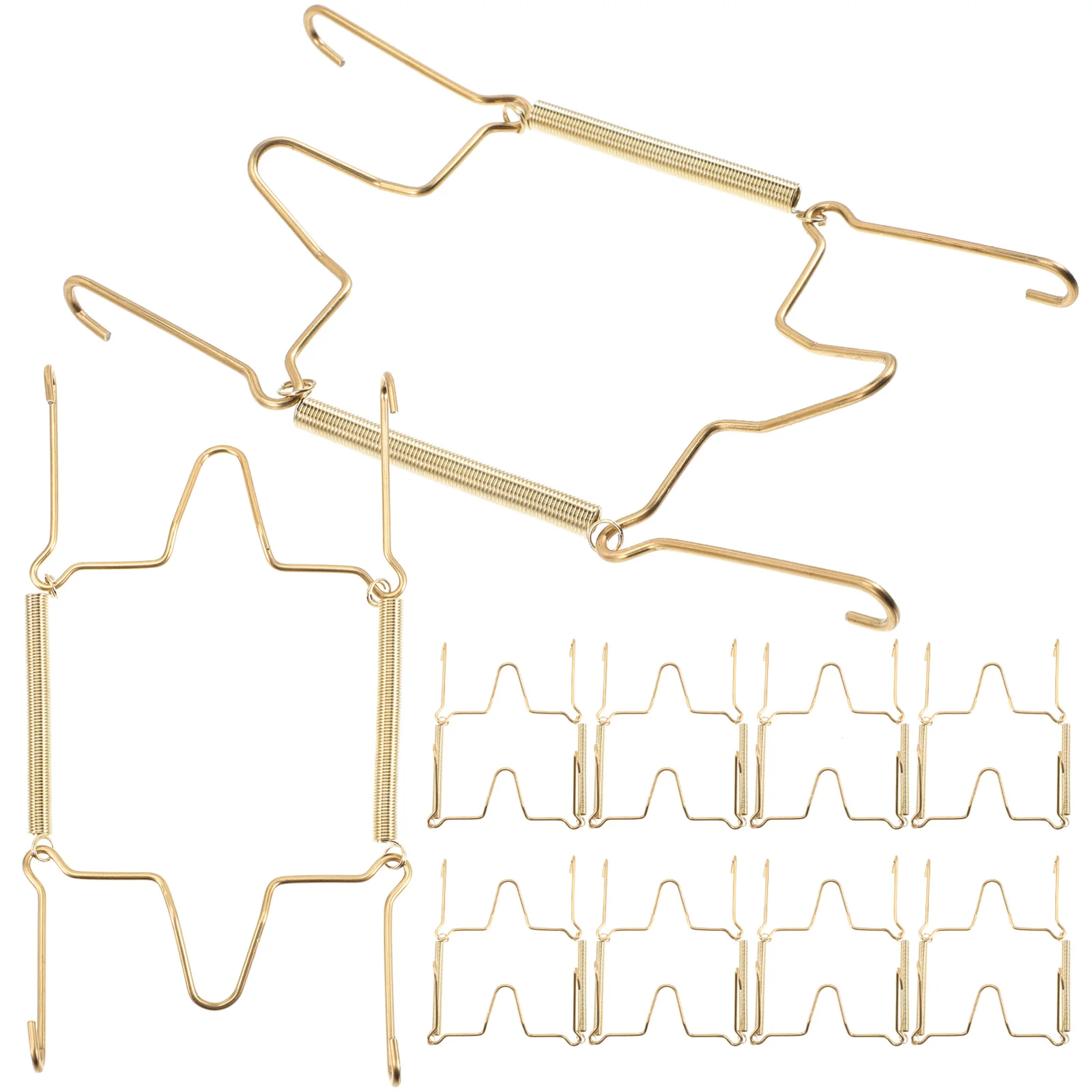 

10 Pcs Wire Clear Plates Large Hangers for The Wall Golden Stainless Steel Decorative Hooks