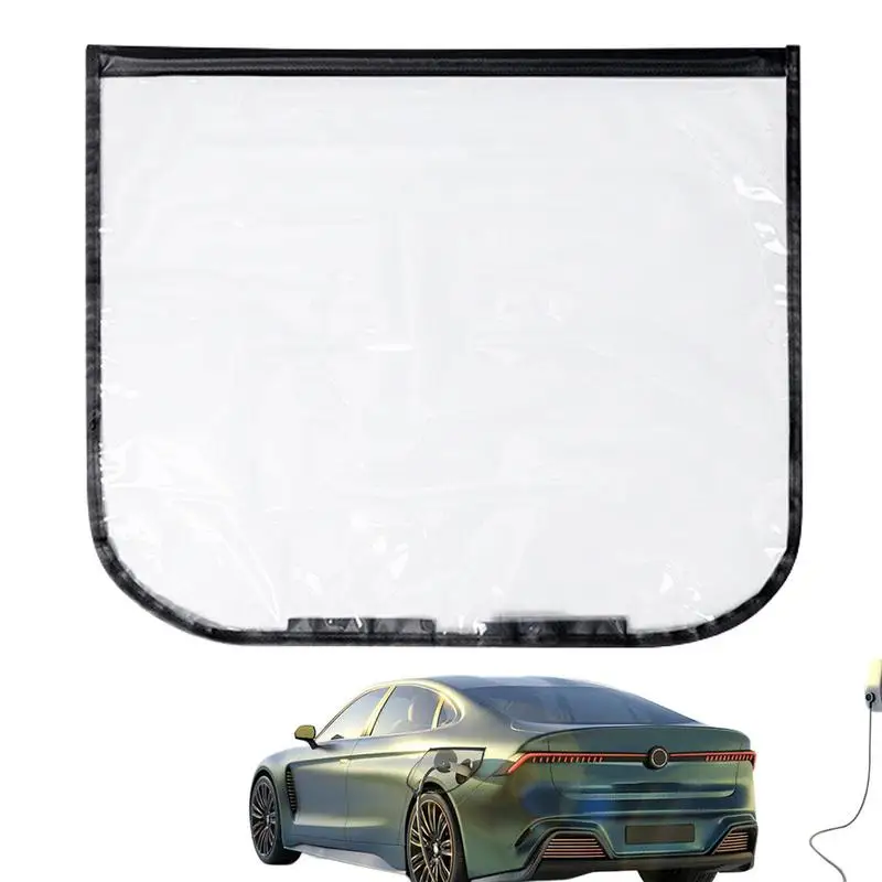 EV Charger Car Cover Transparent Magnet Adsorption Charging Port Rain Cover Dust Protection EV Charge Cover For Electric Vehicle