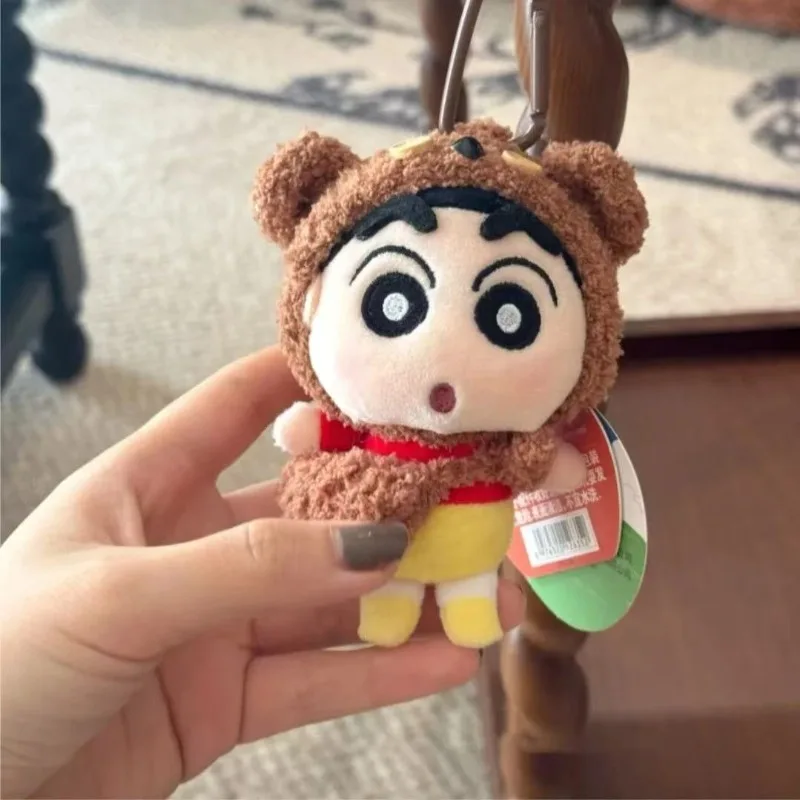 Miniso Kawaii lindo crayón Shin-chan traductor colgante muñeco de peluche llavero de coche lindo bolso colgante de coche regalo de cumpleaños para niños