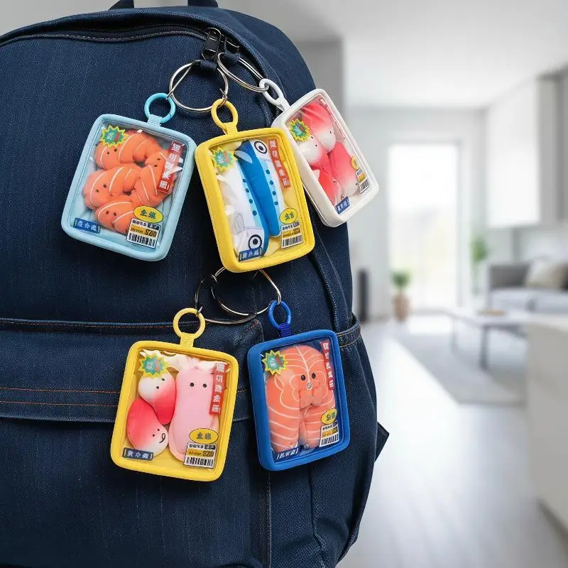 Cute Simulation Vegetable Seafood Plush Keychain Mini Food Design Bag Charm Creative Birthday Gift for Teens