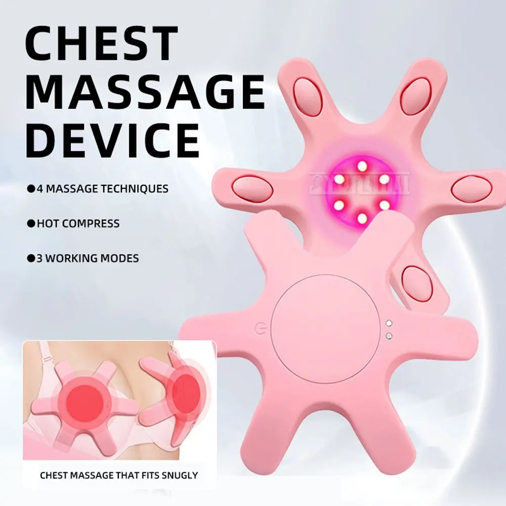 

Massager Silicone Vibrating Breast Enlargement Illumination Massager Female Remote Control Breast Beauty