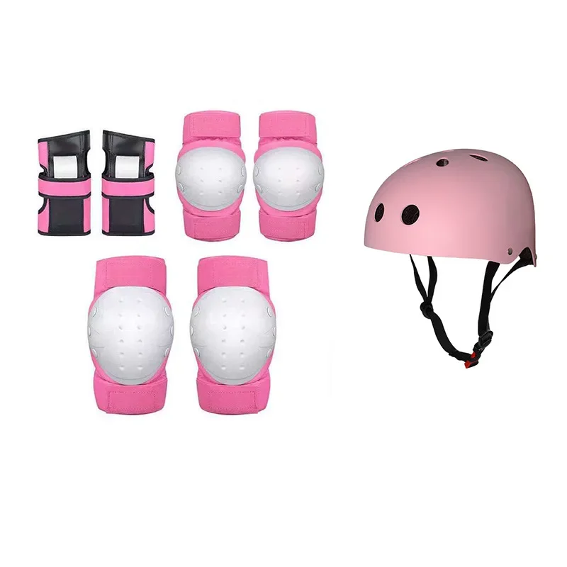 

Wholesale hot selling sport riding roller skating balance bicycle skateboard protector and head protector helmet set gear set