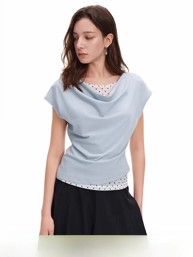 Unique Women's T-Shirt Retro Polka Dot Halter Neck Short Sleeve Cotton Blend Casual Style Standard Fit Summer Fashion Ladies'...