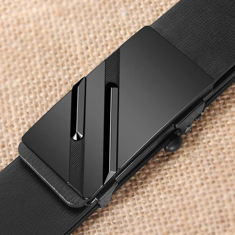 High Quality fashion automatic buckle belt men Cowskin Leather Leisure designer Black Nonporous fashion Waistband ceinture homme
