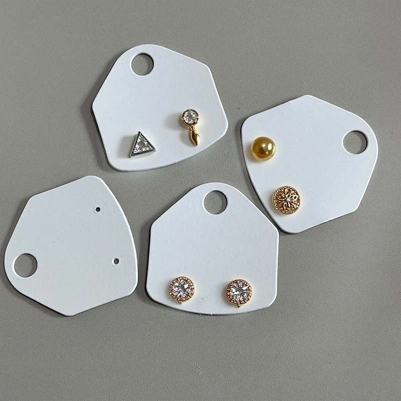 

100pcs Solid White Earring Packaging Display Cards 4.5×4.6cm Handmade Jewelry Earring Storage With Punch Hole Gift Retail Sale
