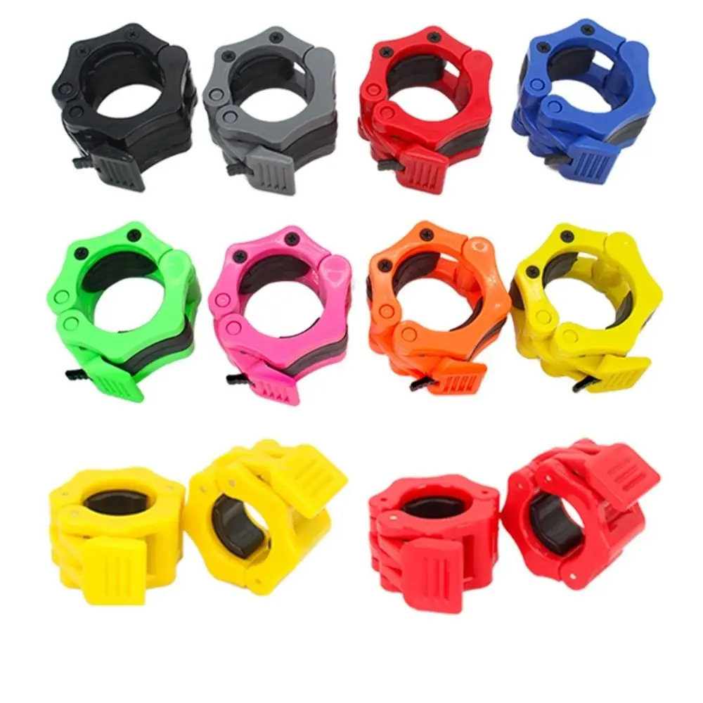1 Pair 25/30mm Fitness Barbell Clamps Quick Release Hexagon Dumbbell Spin Lock Stable Plastic Barbell Collars Strength Training
