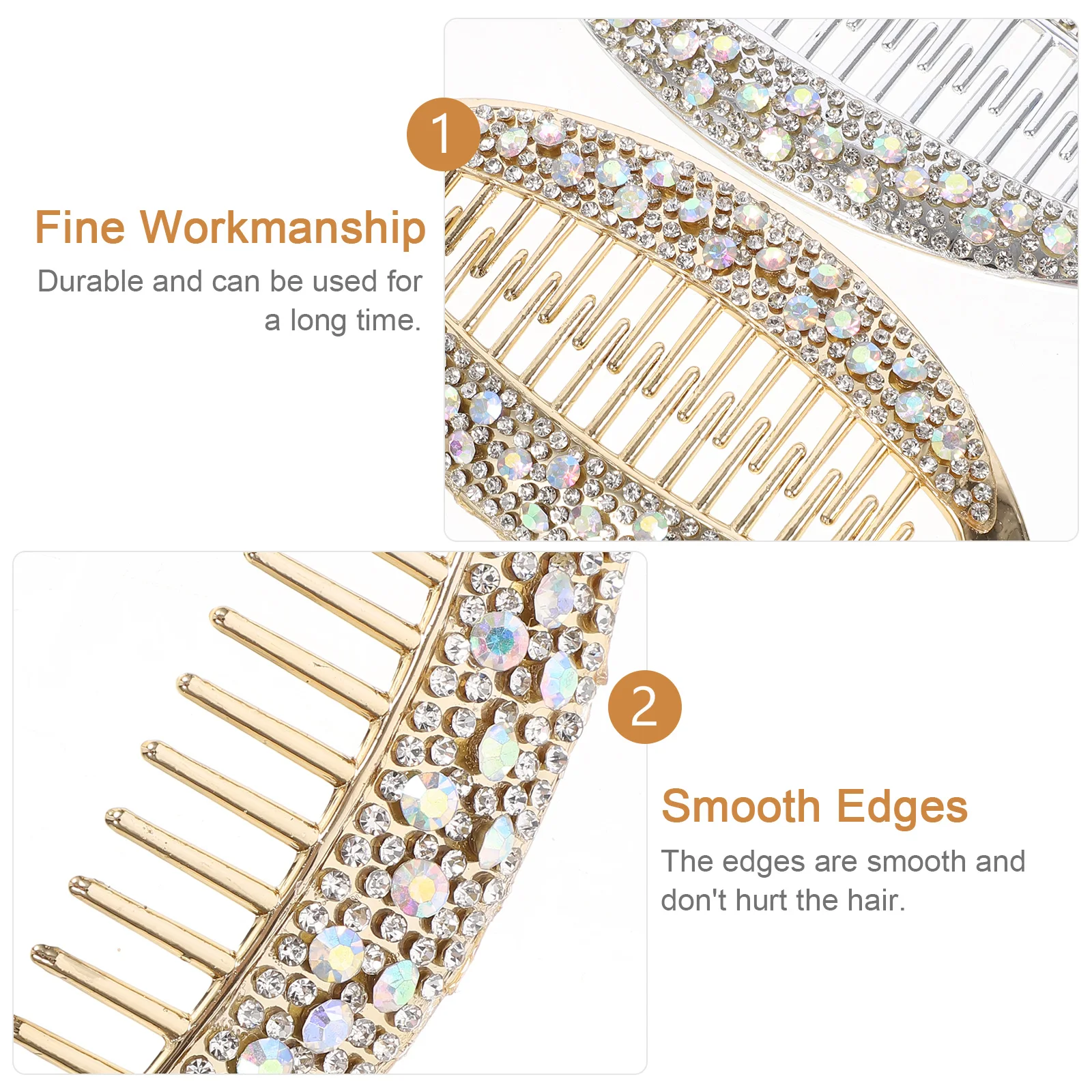 

4pcs Fish Shape Hair Clips Banana Ponytail Holders Strong Tension Durable Gold Silver Working Unique Design Clamp