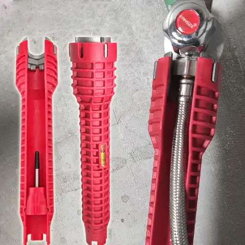 बहुक्रियाशील नॉन-स्लिप पाइप रिंच 5/8 इन 1 डबल हैंडल सिंक नल रिंच पाइप हटाने का उपकरण बाथरूम मरम्मत उपकरण 12 best sales ट्यूब उपकरण - №9