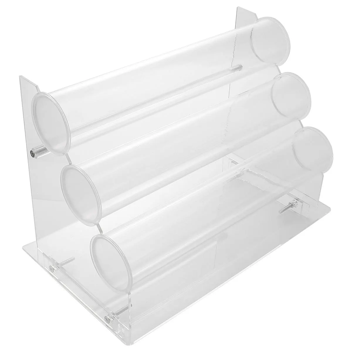 1Set Clear Acrylic Three-Tier Bracelet Display Stand Scratch-Resistant Jewelry Rack for Desktop Shop and Home Organization