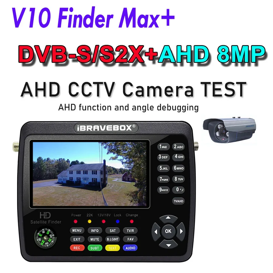 Cal Max Plus جهاز قياس الأقمار الصناعية الرقمي ، شاشة LCD ، DVR ، S2 ، CCTV ، 8 ميجابكسل ، AHD ، إشارة Sat ،