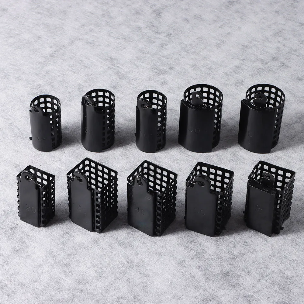 5Pcs Round Square Fishing Feeder Cage Stainless Steel Fishings Lure Cage 20g-60g Portable Trap Bait Basket Fishing Tackle - view 5