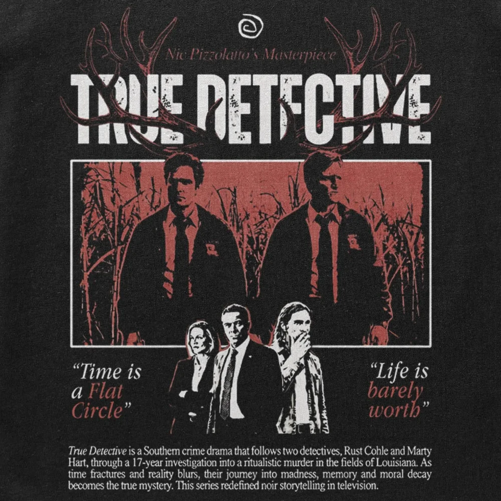 True Detective Graphic T-Shirt Dark Noir Drama Series TV Show Clothing Graphic Short Sleeve Shirt Unisex Men Women All-Season