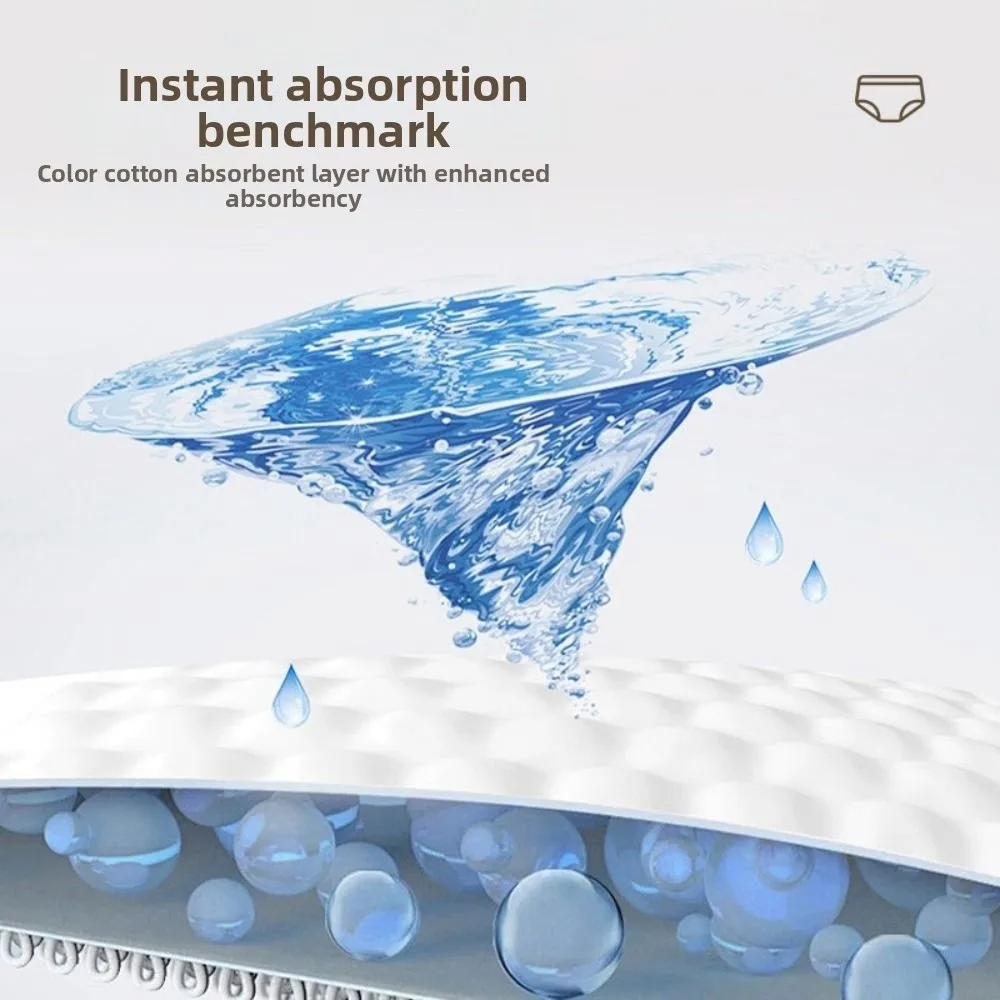Antibacterial Graphene Reusable Adult Incontinence Pants Adjustable Waist Anti Side Leakage Soft Washable High Absorbency Briefs