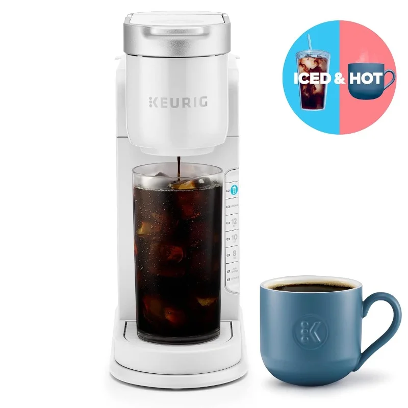 

K-Iced Single Serve Coffee Maker - Brews Hot and Cold - White