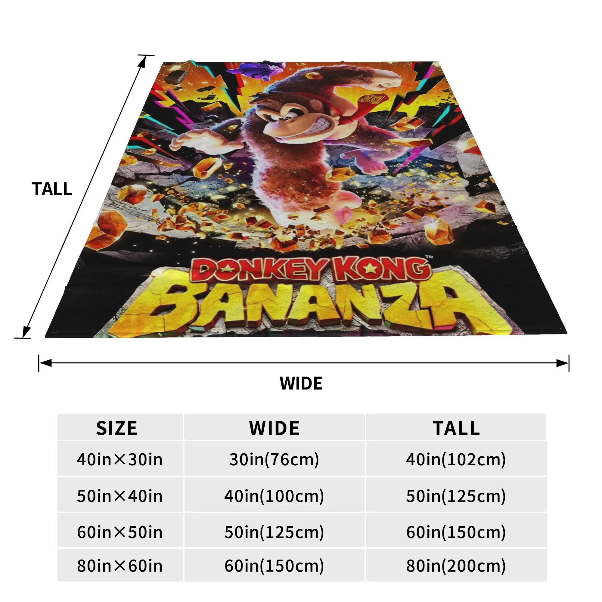 Donkey Kong Bananza Game Blanket  Soft Warm Pattern Plush Throw Blanket For Boy Girl Outdoor Flannel Bedspread Bed Cover view 5