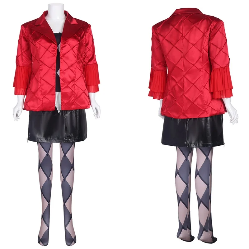 

Movie Suicide Cosplay Costume Harley Red Coat Woman Girl Halloween Cosplay Harley Clothing