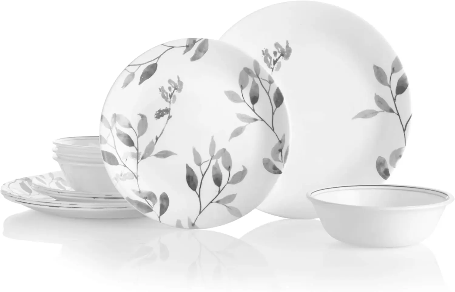 

Boutique Misty Leaves 12-Piece Dinnerware Set, Service for 4