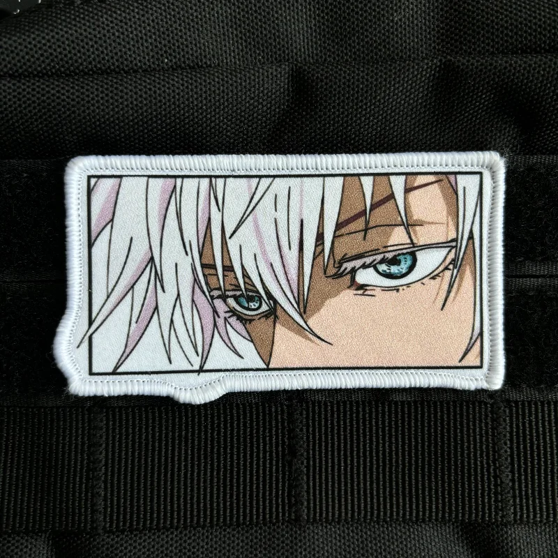 Satoru Gojo Eyes Morale Badge Jujutsu Kaisen Character Patch Anime Sticker Hook and Loop Printing Tactical Backpack Patches