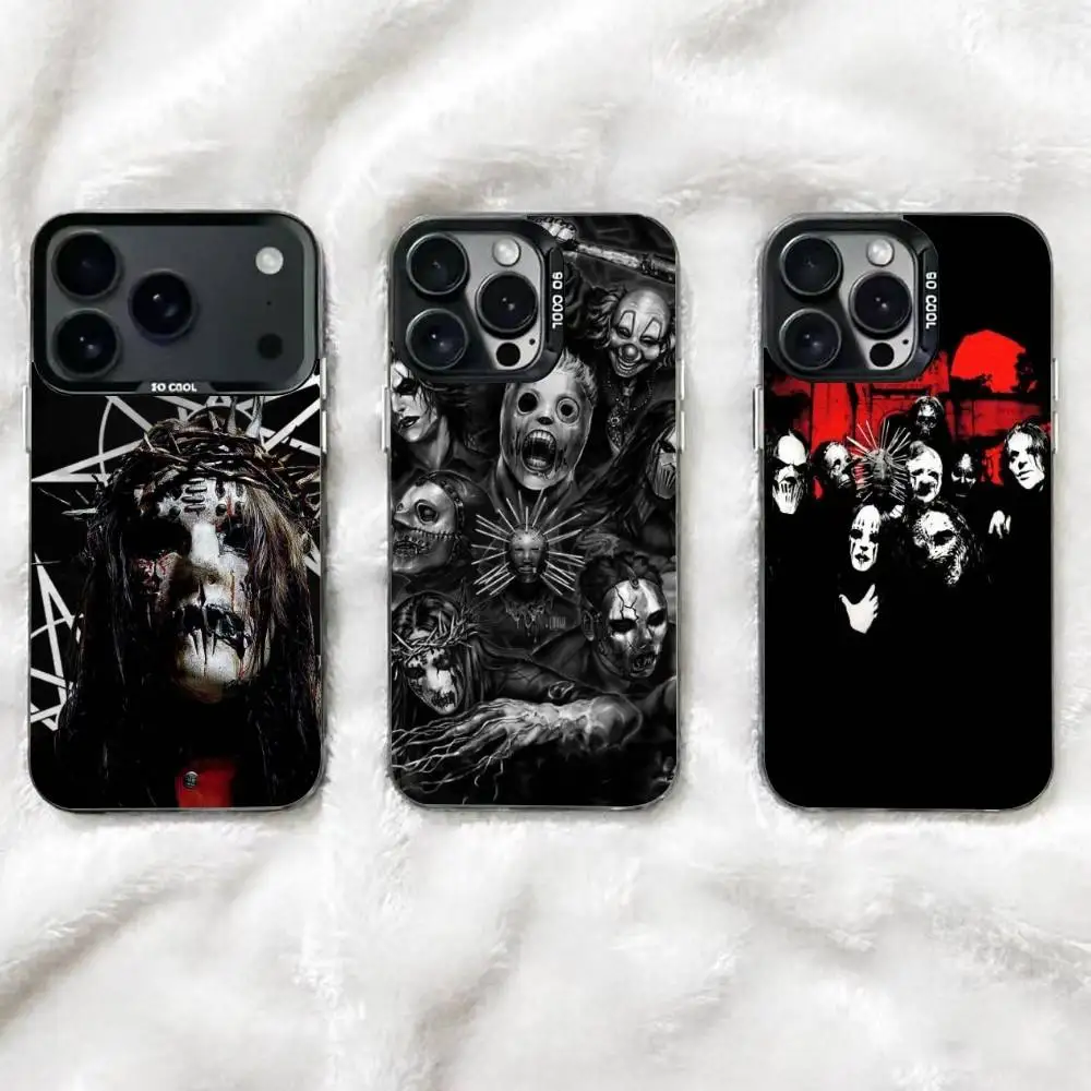 

Rock S-Slipknots -ES Band Phone Case For iPhone 17,16,15,14,13,12,11 Plus,Pro Max,XS,Colored Silver Plated Inside Cover
