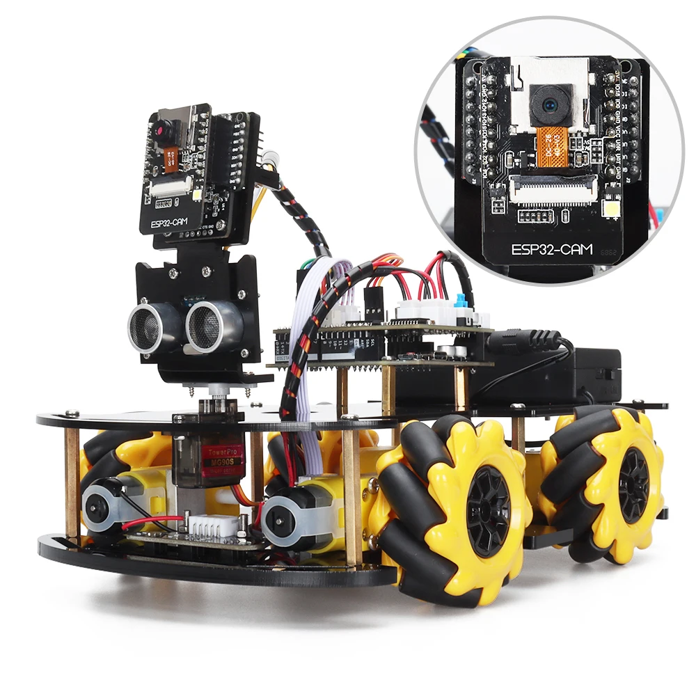 Kit pemula Robot baru untuk pemrograman Arduino dengan kamera Wifi ESP32 dan otomatisasi versi lengkap kemampuan pembelajaran kode