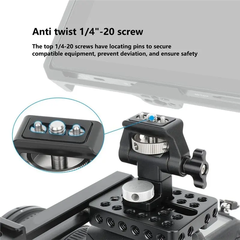 FFYY-Adjustable Camera Monitor Bracket, 360 ° Rotation And 180 ° Tilt Monitor Bracket Anti Twist Bracket For 5 