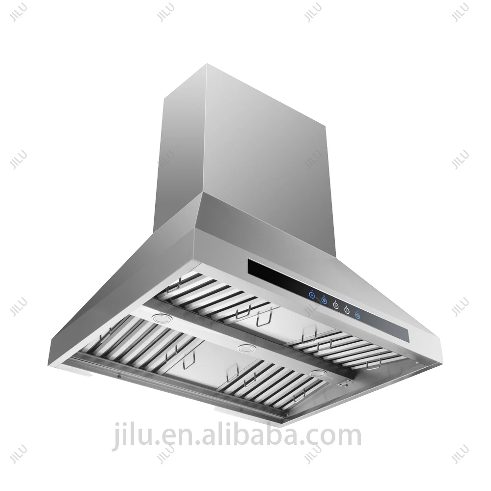 Commercial Kitchen BBQ Range Hoods 4speed Twin Motors With Etl