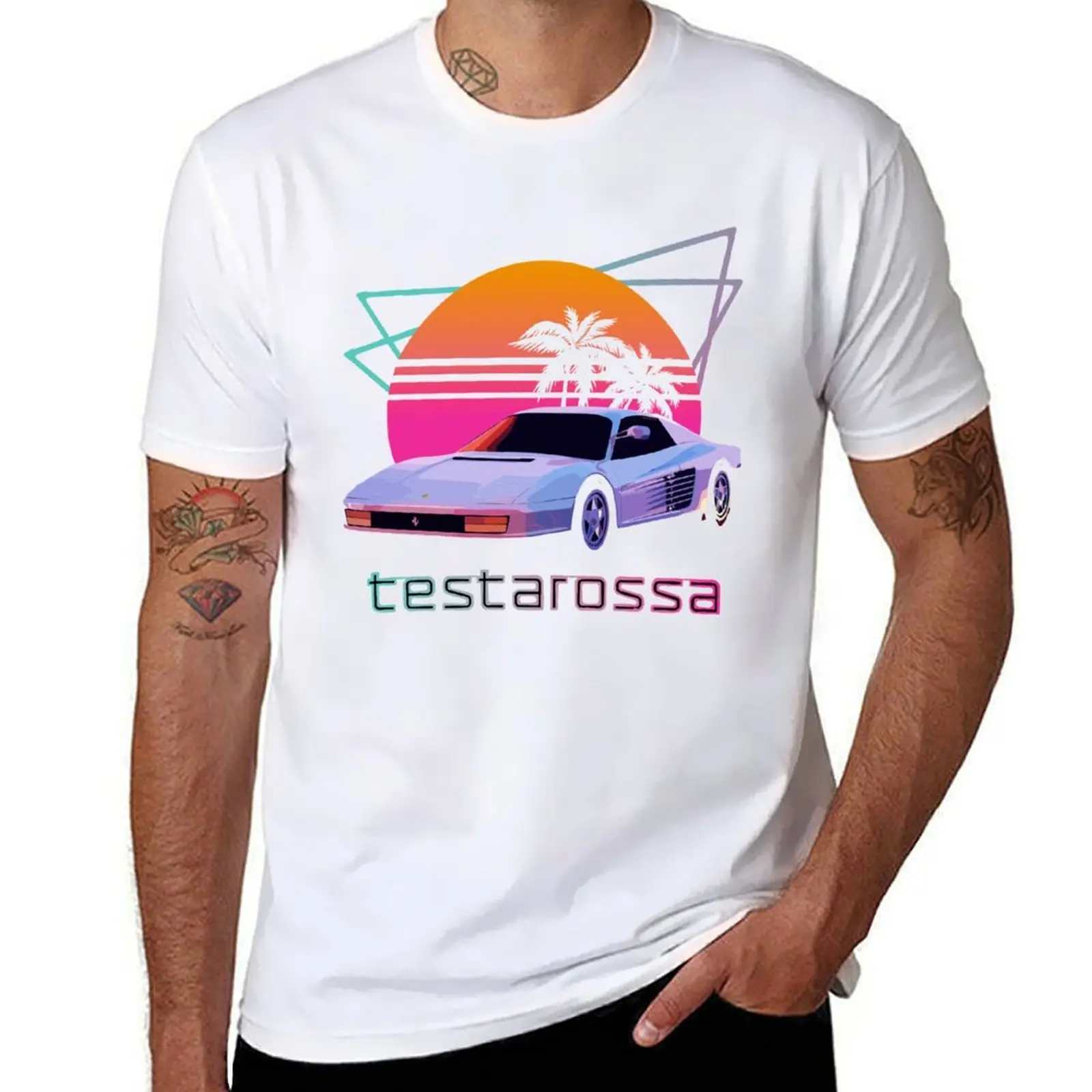 

80s Retrowave Testarossa T-Shirt man t shirt cotton t shirt personalised T-Shirt