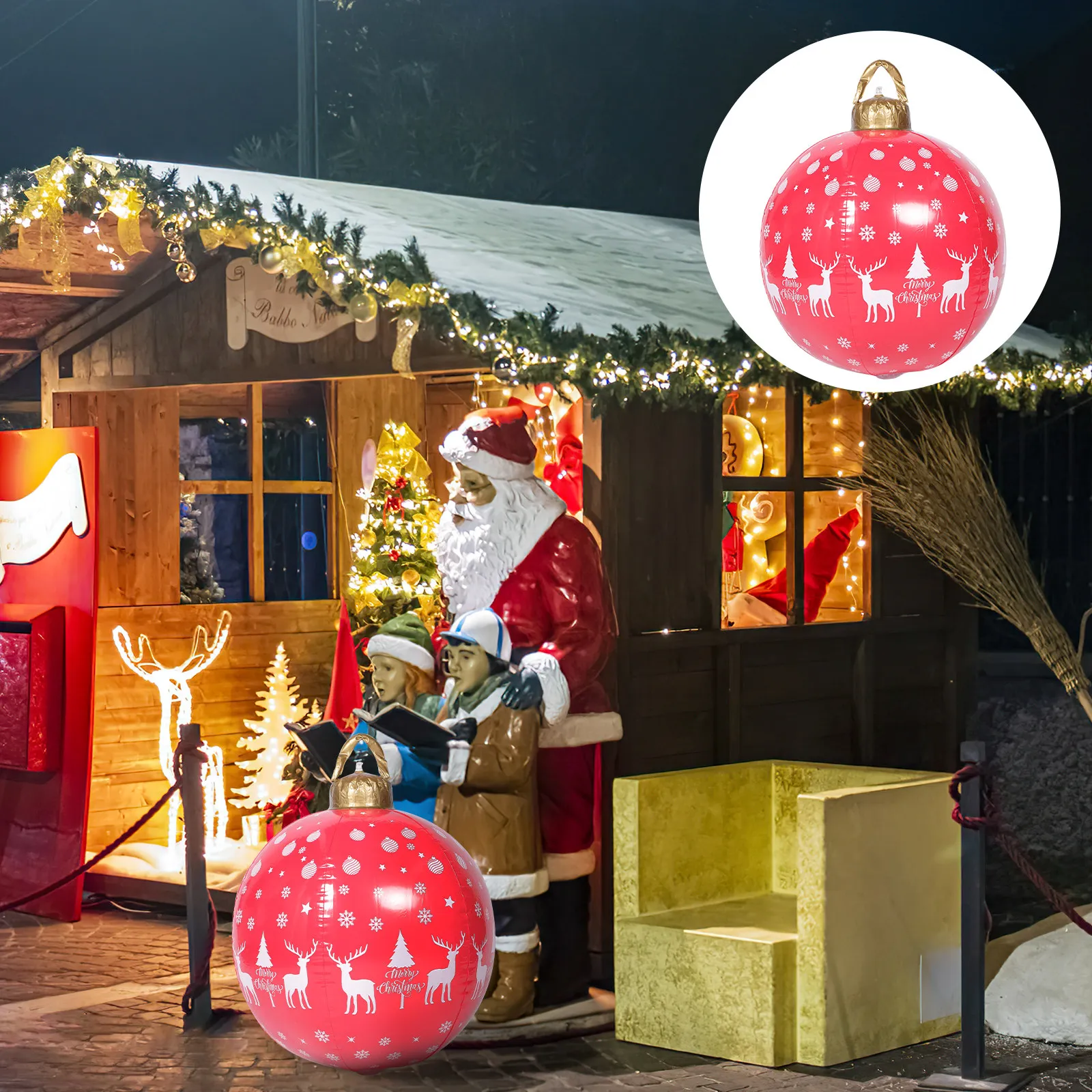 Extra Large Inflatable Christmas Ball Decoration for Garden, Lawn, Porch, Living Room – Festive Hanging or Floor Display