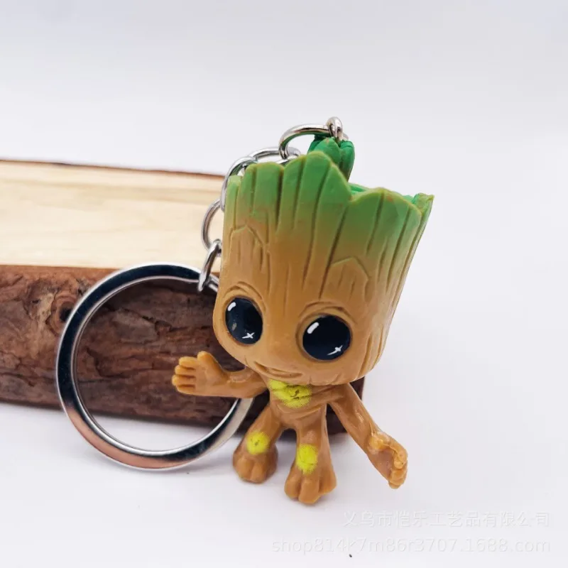 Porte-clés Marvel Groot pour enfants, figurines d\'action d\'anime, jouet mignon Q, modèles de décoration de sac de clé de voiture, cadeaux