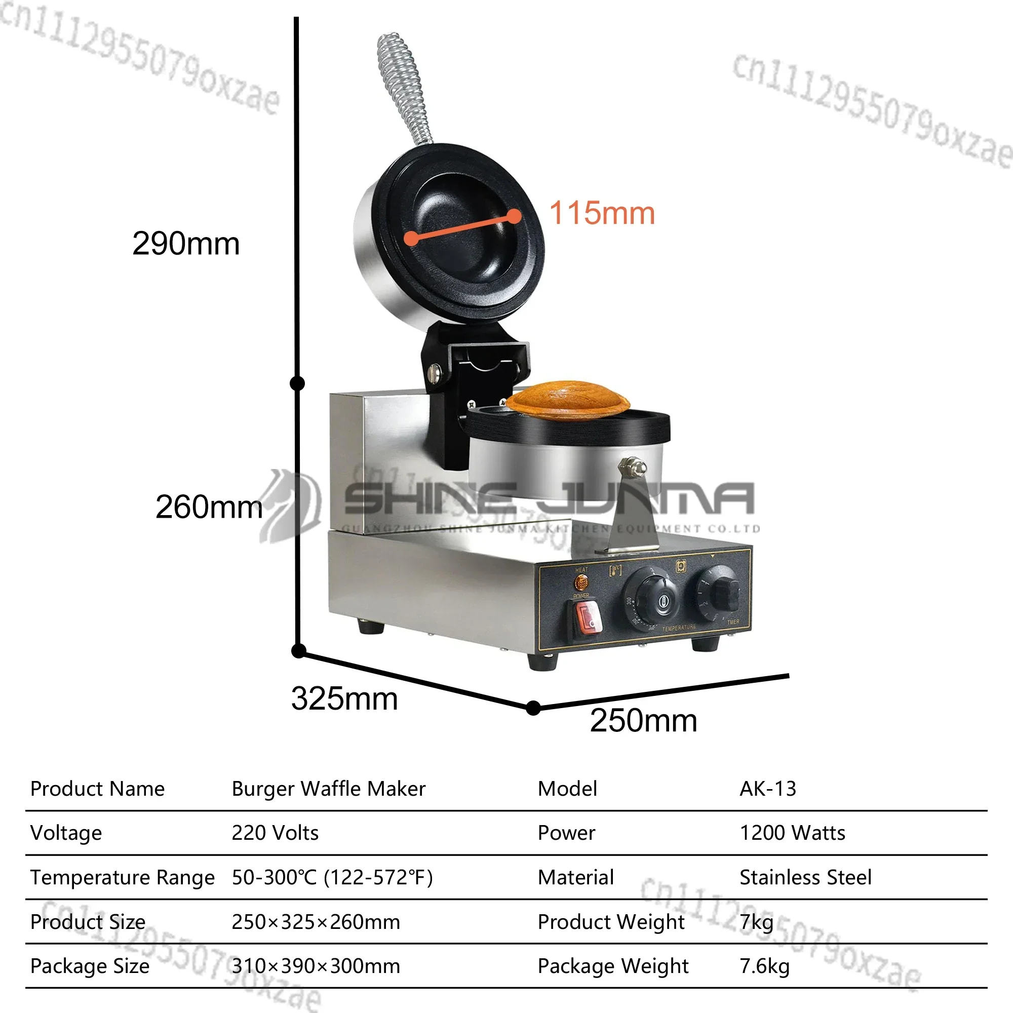 PIXEL HOT  Hamburger Maker Burger Machine Ice Cream Waffle Maker Panini Press Baking Waffle Maker Mini Burger Waffle Machine