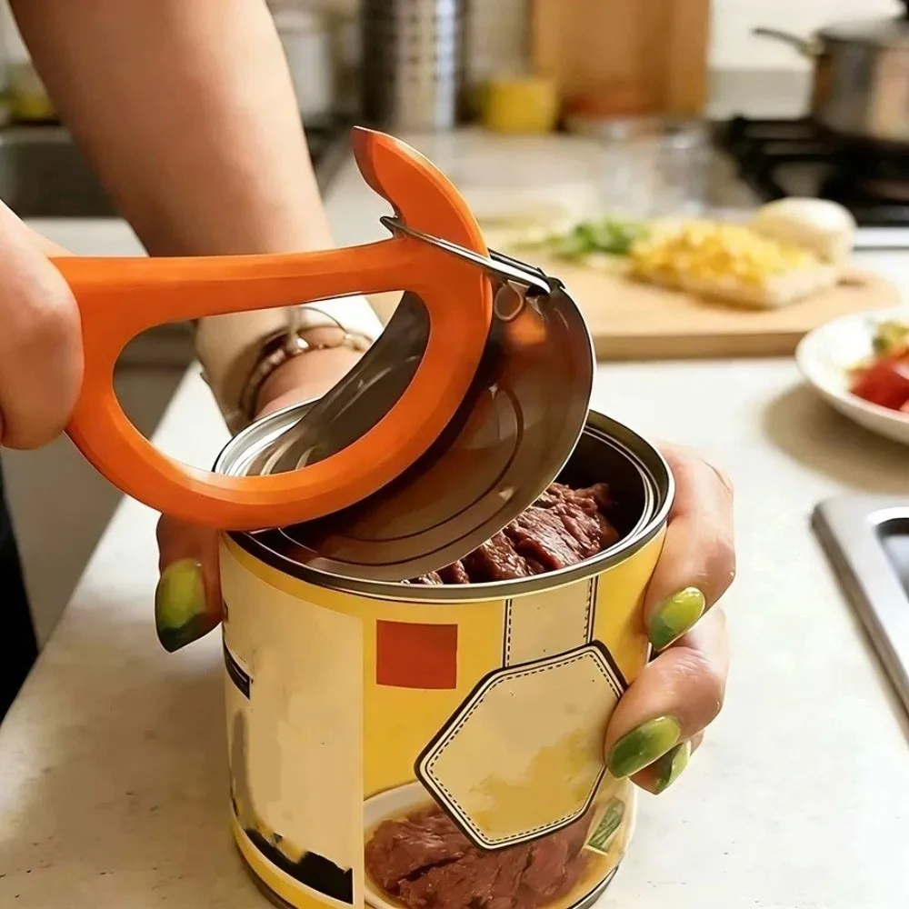 Universal 3D Printed Manual Can Opener Non-Slip Plastic Can Opening Tool Effort-Saving Ergonomic Handle Jar Remover Cooking Tool