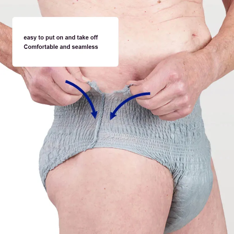 2bags Adult Pull-up Pants Men's Special Absorbent Diapers Daily ABDL Soft Comfortable Breathable Disposable Diapers 3Pcs/bag