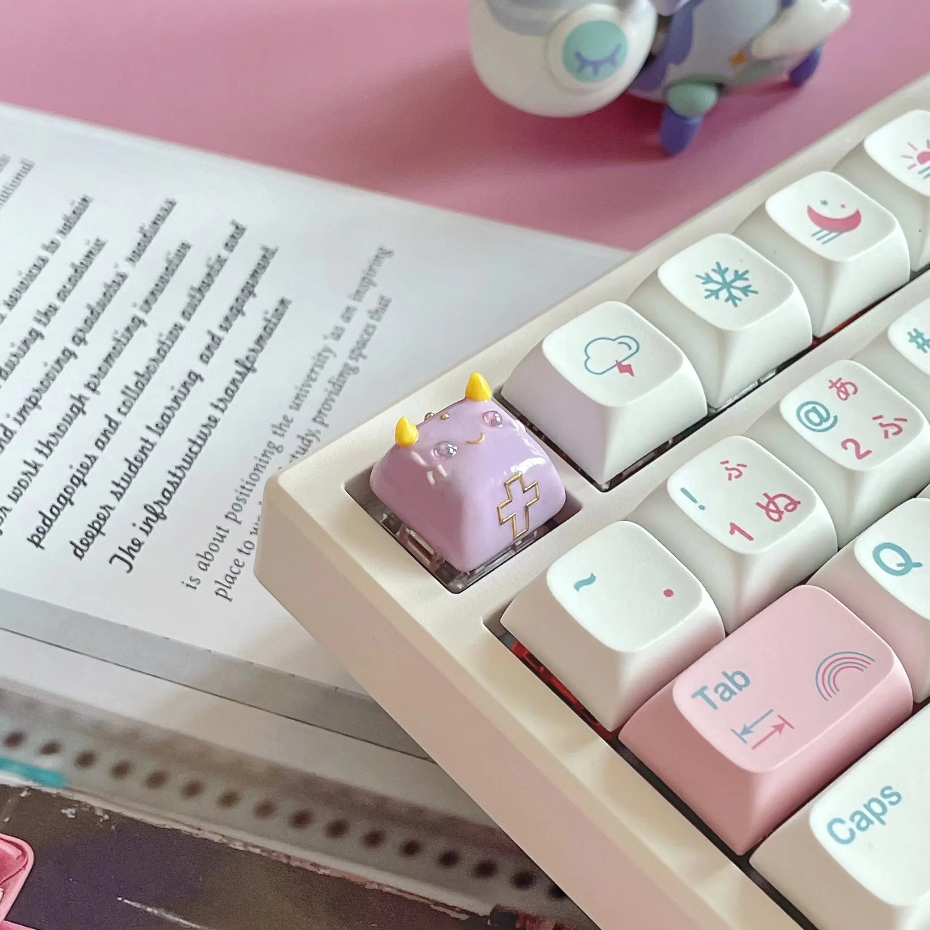 ESC สวดมนต์ Keycap น่ารัก Parrot Handmade Keycap สร้างสรรค์ของขวัญเหมาะสำหรับคีย์บอร์ด