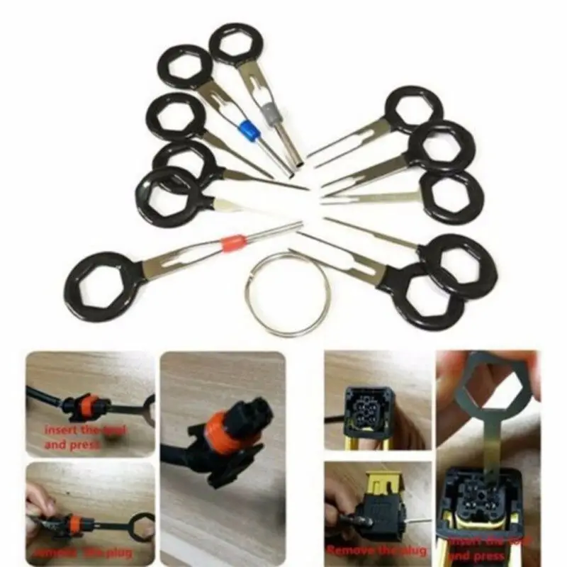 21 Stuks Auto Terminal Removal Tool Kit Uto Kabel Plug Verwijderen Puller Elektrische Draad Krimp Connector Extractor Demontage Tools