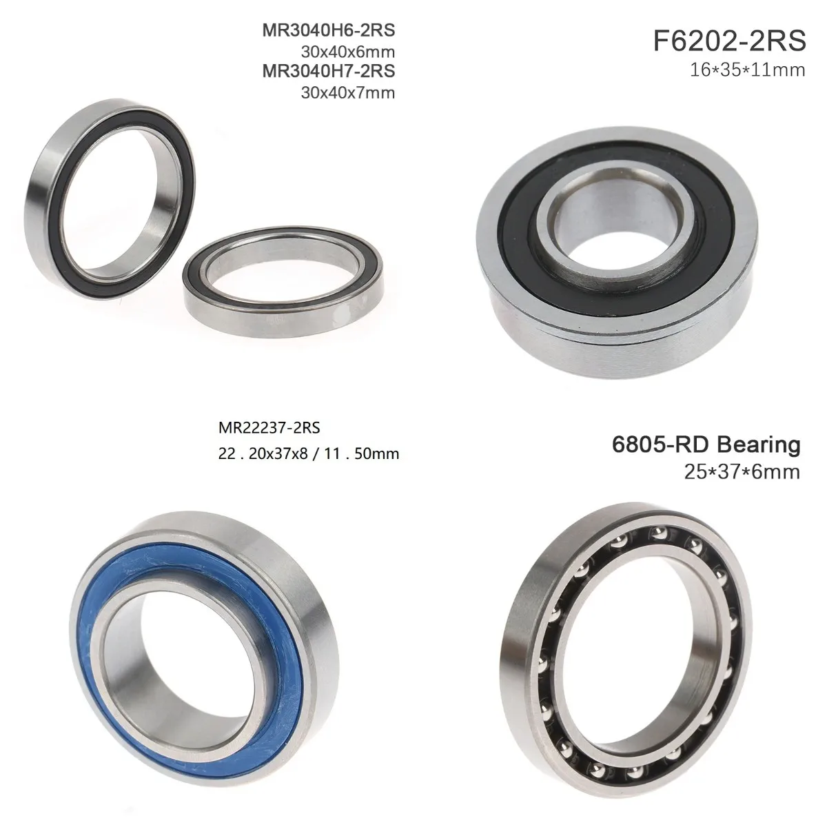 30406-2RS F6202-2RS MR3040H6-2RS/MR3040H7-2RS Ball Bearing 30x40x6mm/30x40x7mm Double Sealed Bicycle Bearings For Sram Dub 1PCS