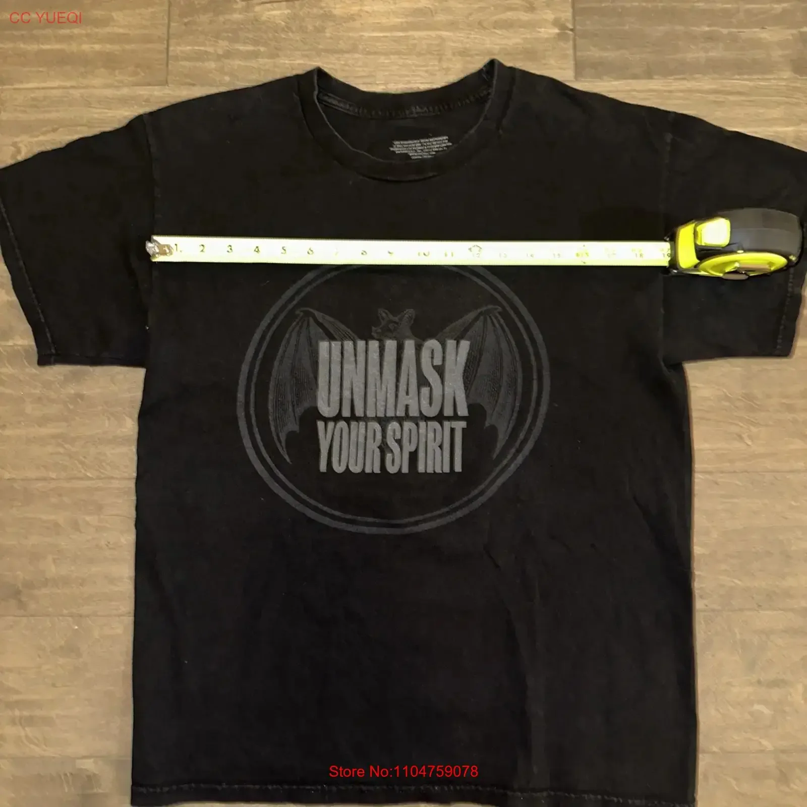 Camiseta Bacardi Rum para hombre, talla grande, negra, gris, con logo de murciélago, Unmask Your Spirit, estilo Y2K vintage, lavada, informal, versátil y elegante.
