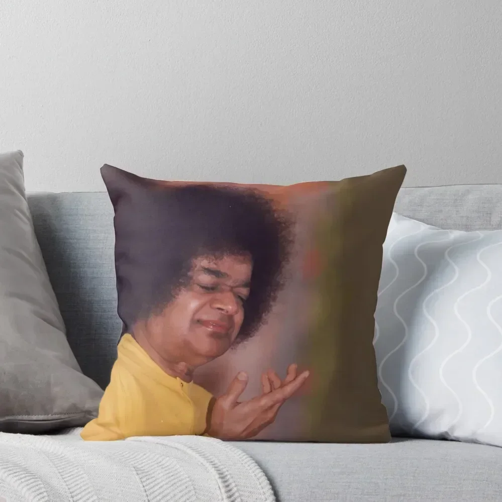 Sathya Sai Baba Close up High Resolution Picture for Print Throw Pillow luxury decor Pillowcase pillow