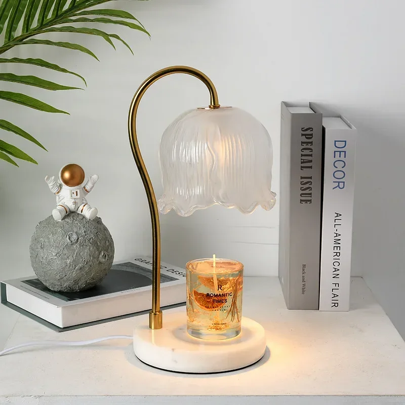 Lily of the Valley aromatherapy wax melting lamp, bedside ins girl bedroom decoration, regular temperature control night light